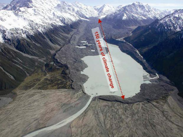 Tasman Glacier new zealand melting